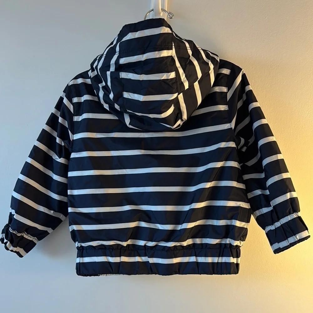 Striped Hooded Jacket in Navy and White - Picture 2 of 3